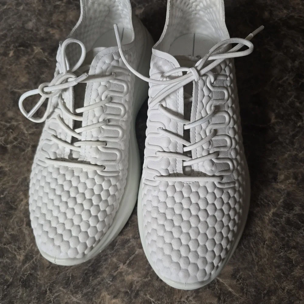 Ecco Therap Bubble Shoes White Low Top Lace up Sneaker EU 38 Womens READ